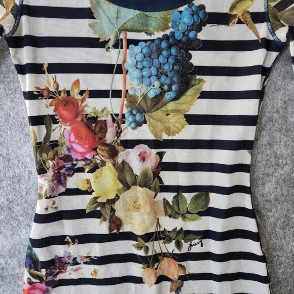 Juicy Couture VTG Flounder Dress Womens XS Stripped  Y2K Wednesday Addams Witchy - Picture 7 of 11